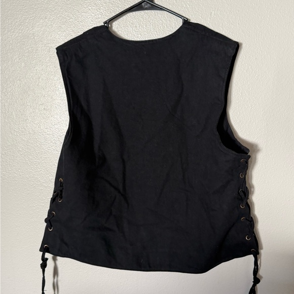 Milwaukee Leather Denim Black Button-Up Women's Biker Vest XXL - Picture 4 of 7